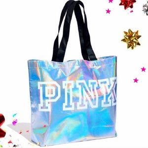 VS PINK bag holographic reusable shopping